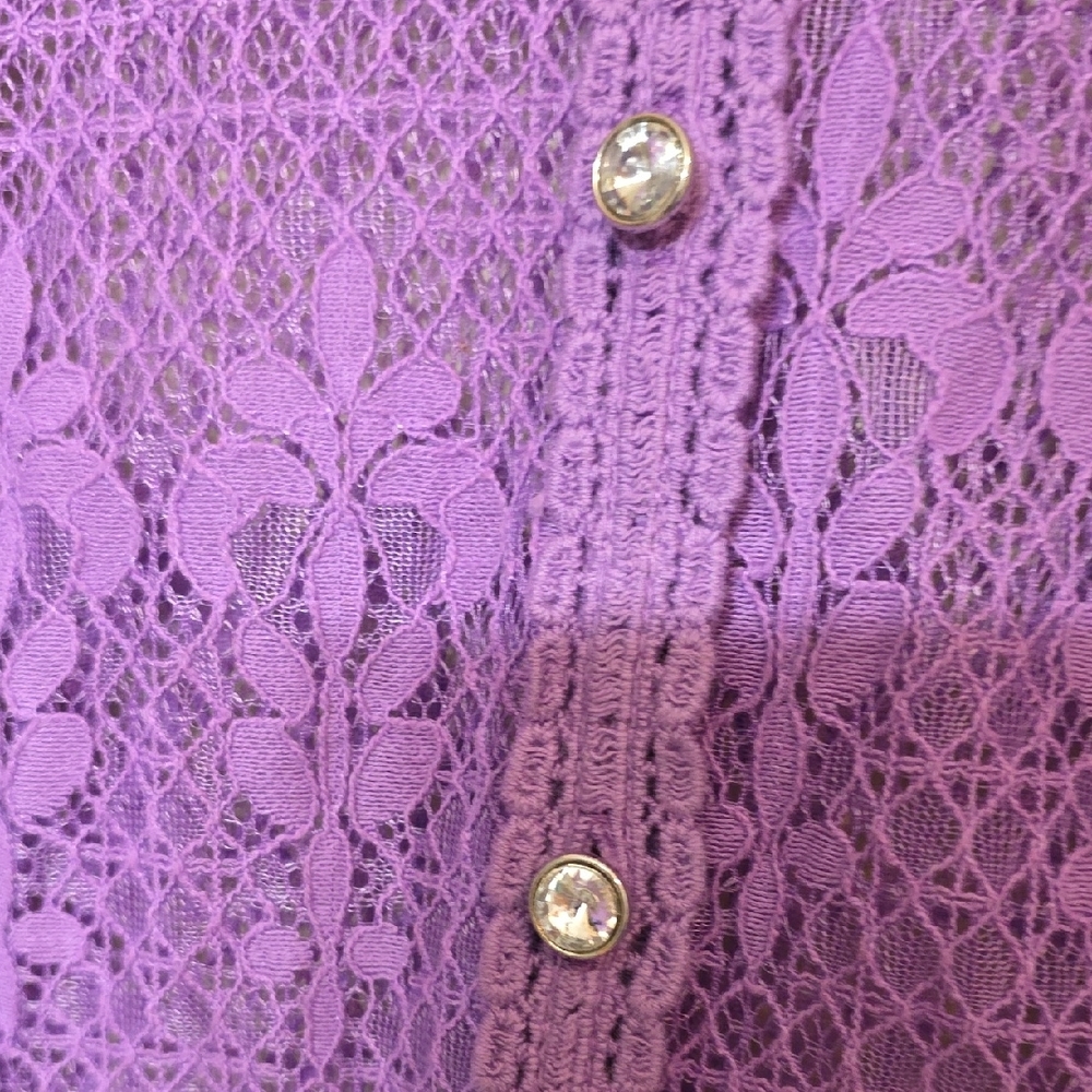 Colleen Lopez Purple Lace Robe - Picture 6 of 6